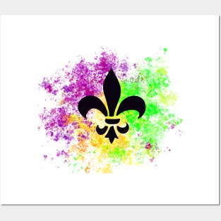 Abstract Mardi Gras Fleur de Lis Posters and Art